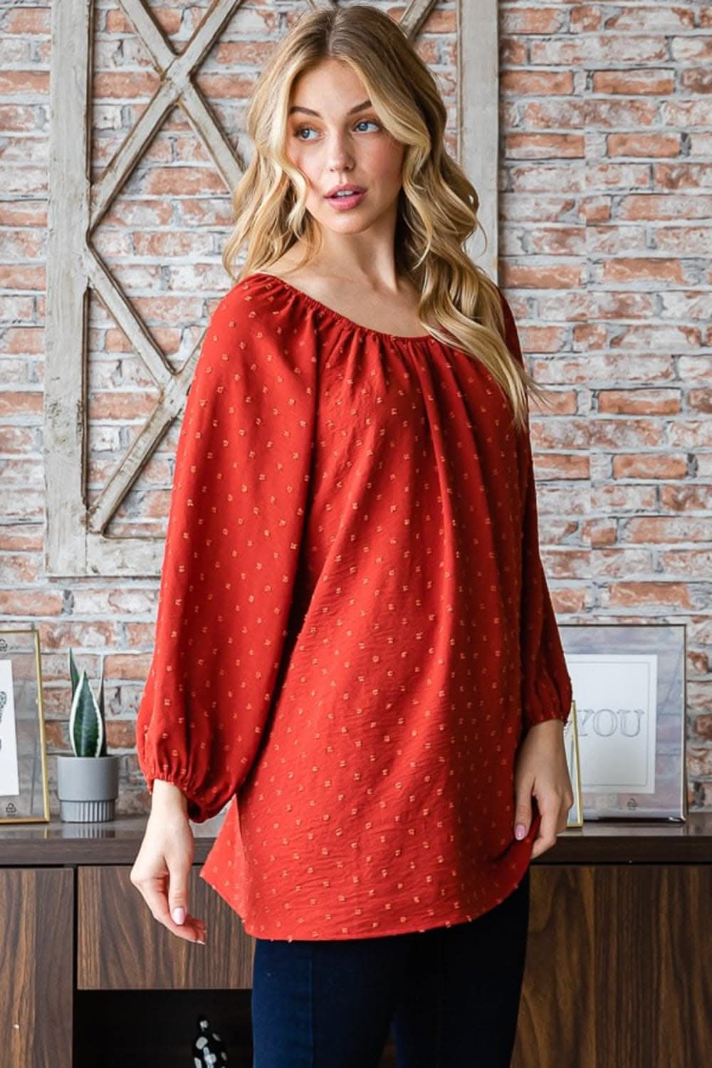 Heimish off-shoulder swiss dot top - Love Salve